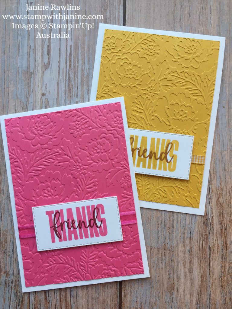 Stampin'Up! Biggest Wish with Pretty Flowers embossing folder card
