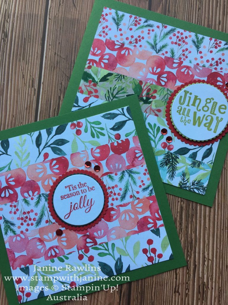 Quick & Easy Christmas cards using Stampin' Up! Painted Season papers