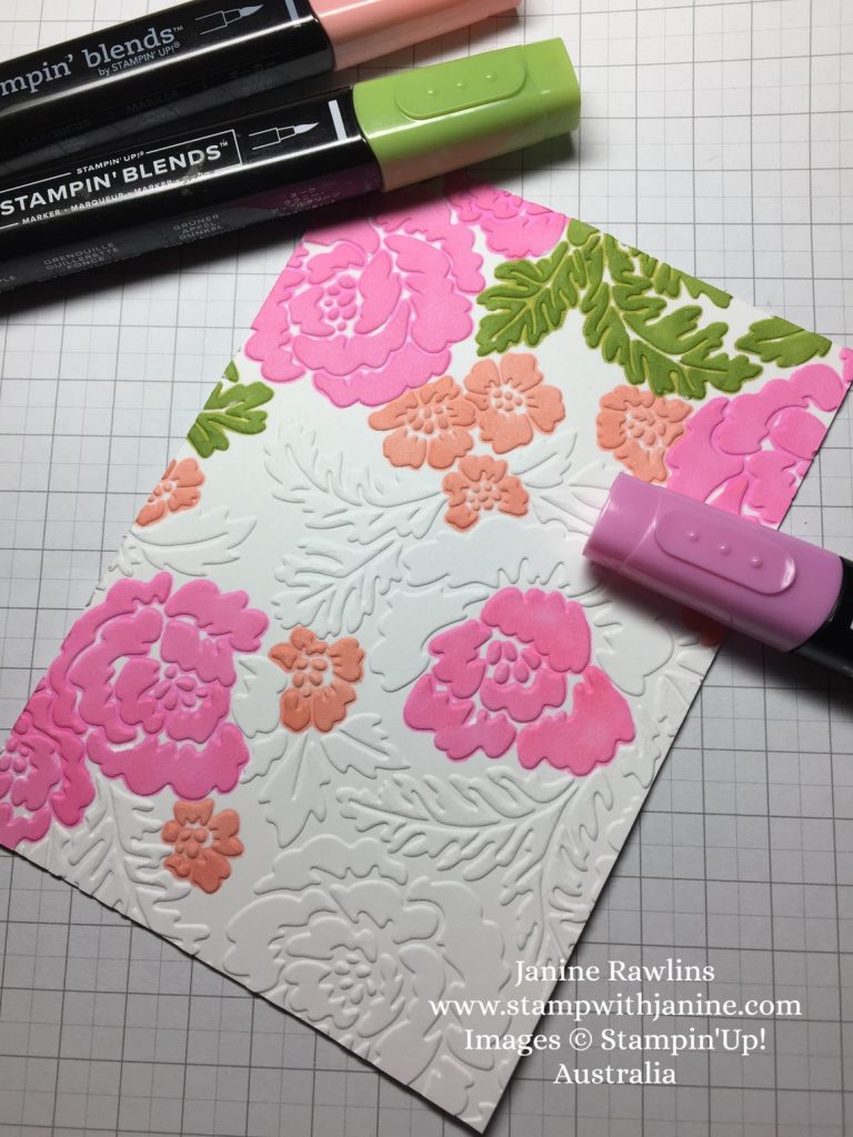 How to colour your embossing folder impressions to make a pretty card