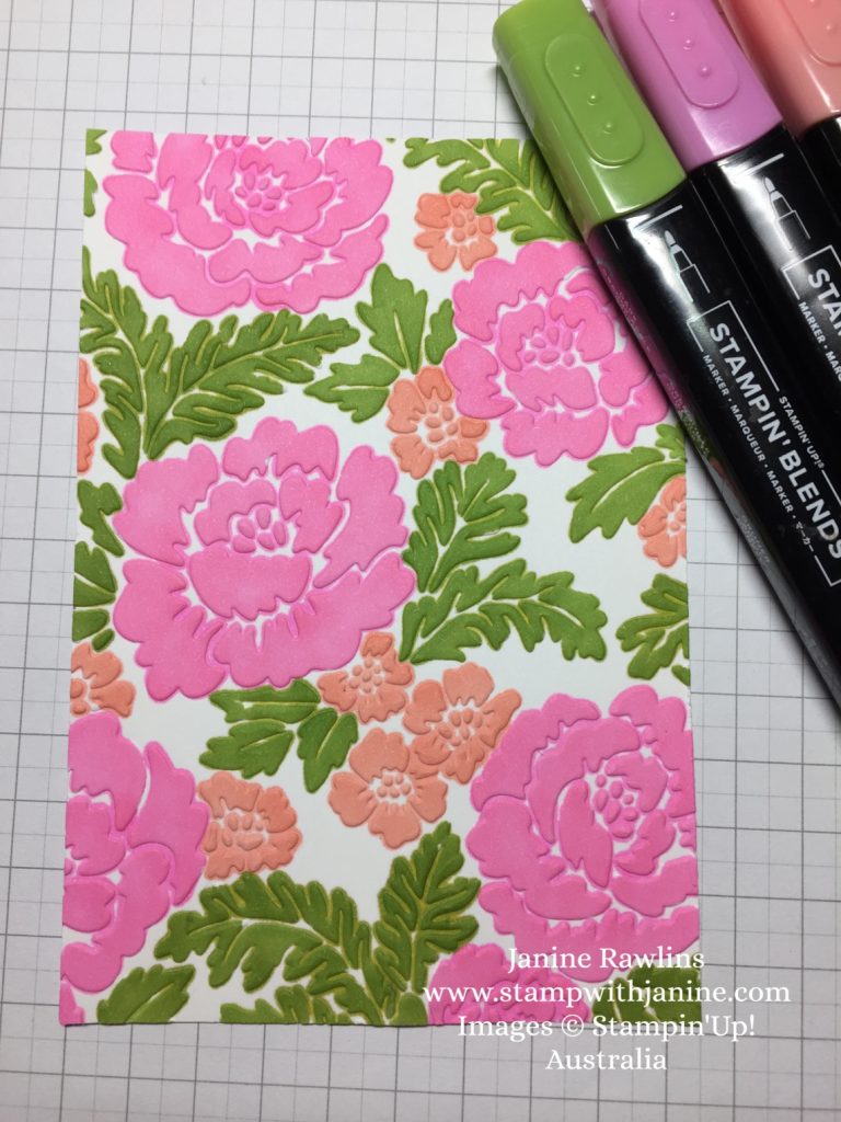 How to colour your embossing folder impressions to make a pretty card