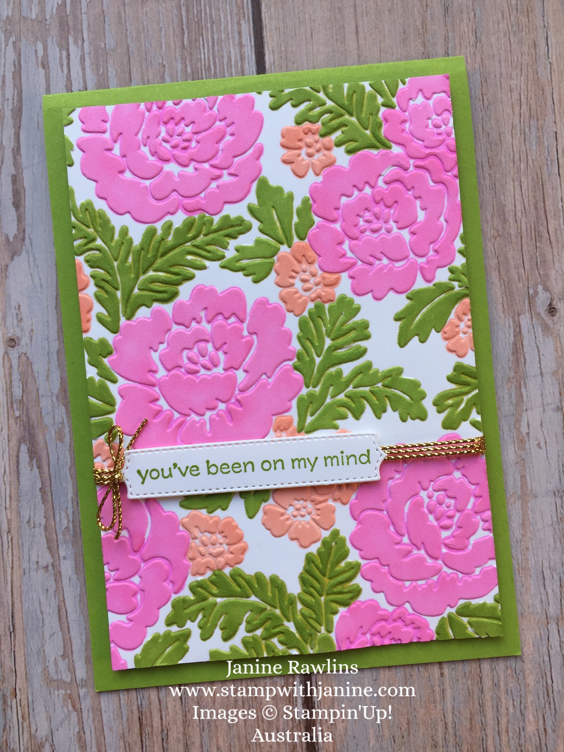 How to Colour your Embossing Folder Card Janine Rawlins